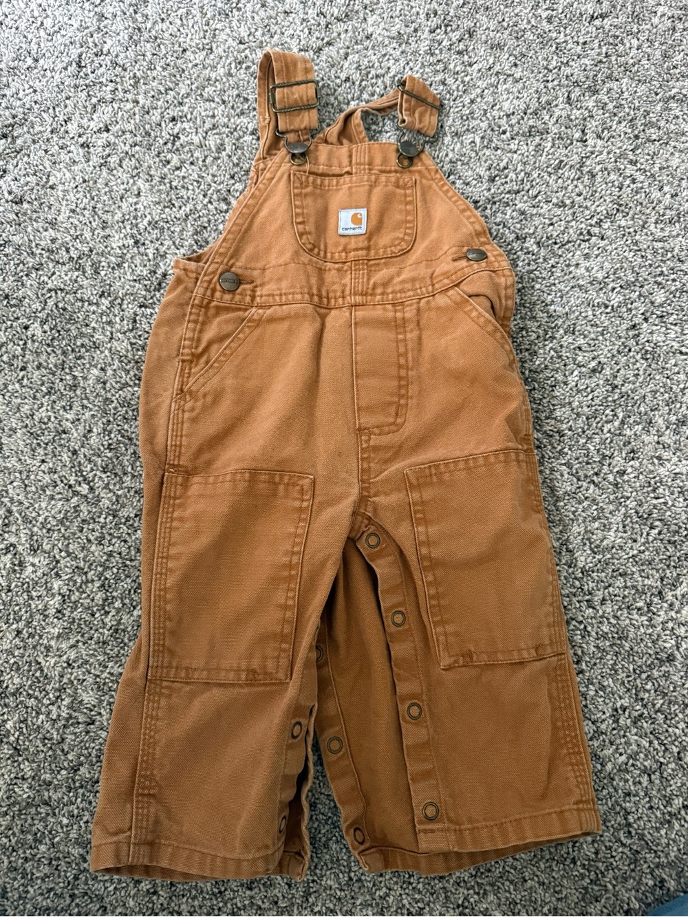 Carhartt Kids Tan Duck Canvas Overalls
